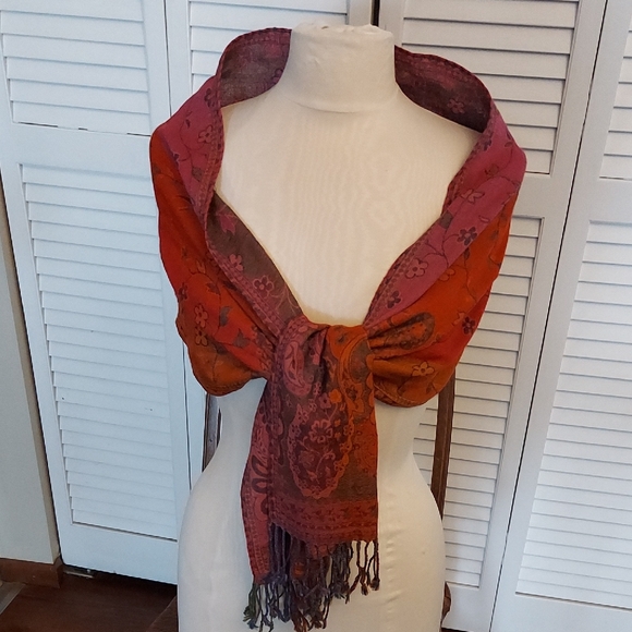 Cost Plus World Market Accessories - Floral Paisley Wrap Scarf